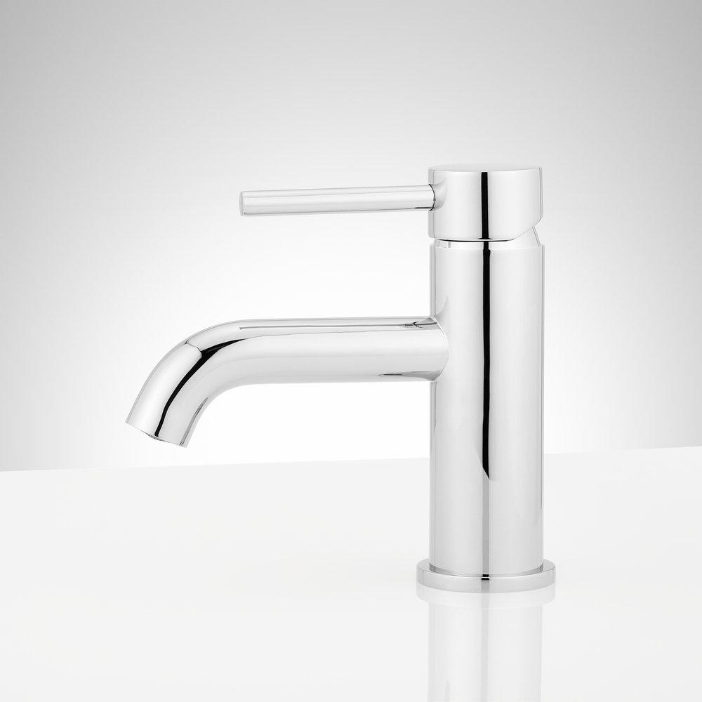 Single Handle Monoblock Bathroom Sink Faucet in Polished Chrome 