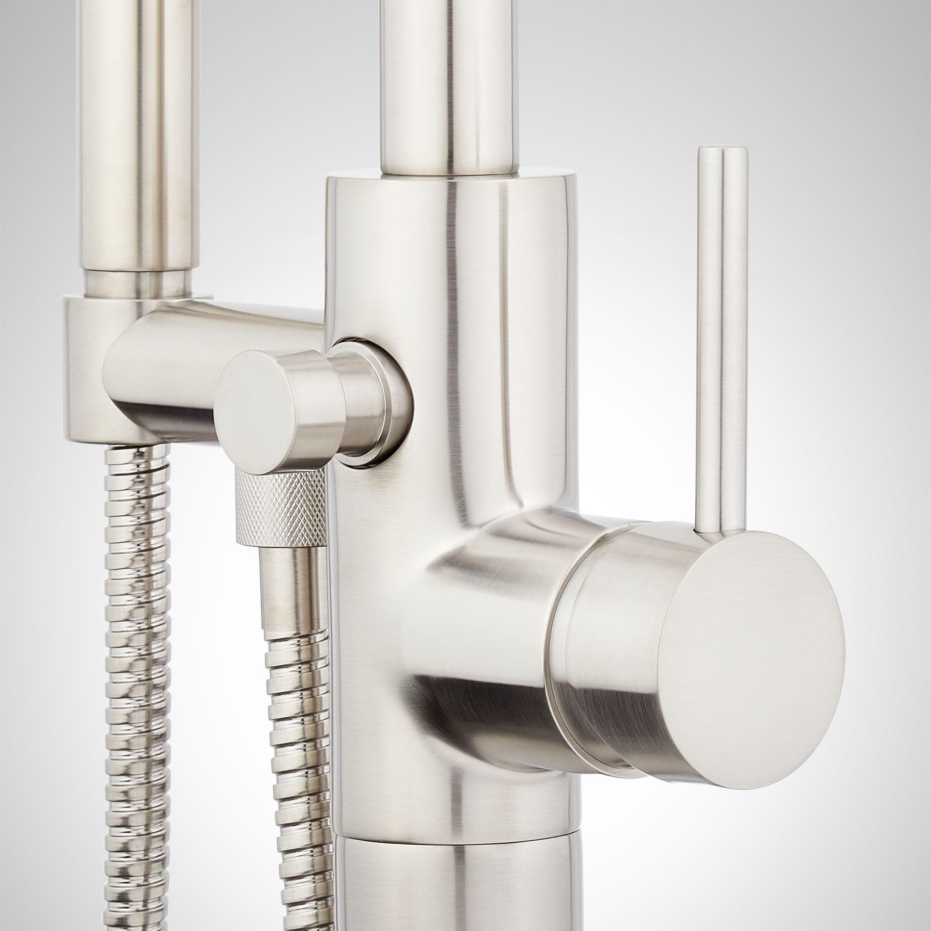 Signature Hardware Chrome Single Handle Lever Floor Mount Filler 