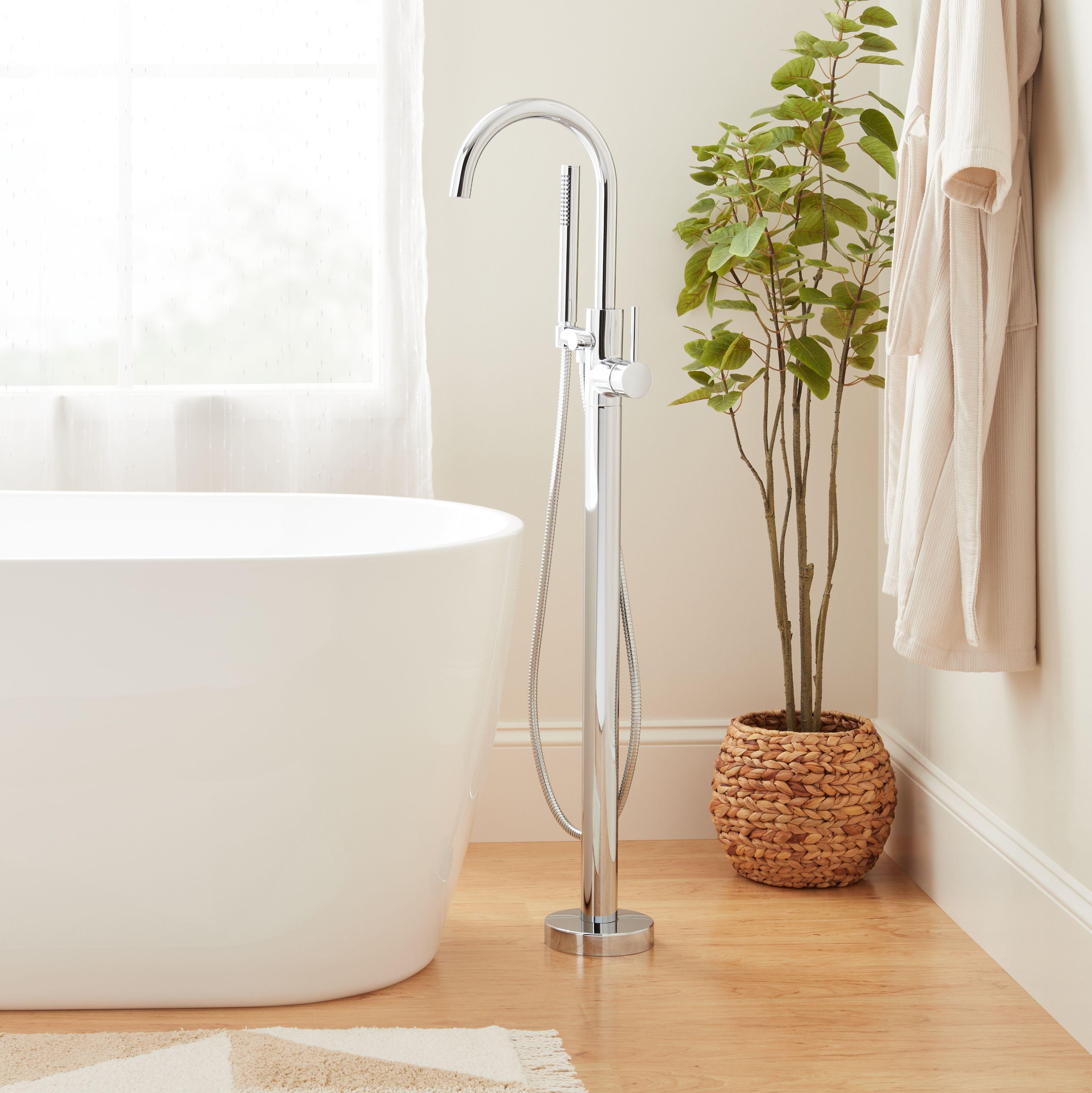 Signature Hardware Chrome Single Handle Lever Floor Mount Filler 