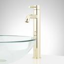Single Handle Vessel Filler Bathroom Sink Faucet in Polished Brass 