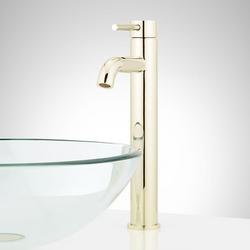 Single Handle Vessel Filler Bathroom Sink Faucet in Polished Brass
