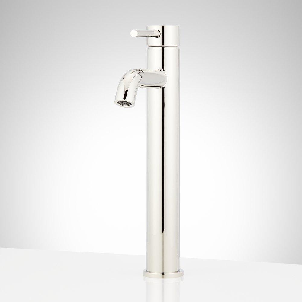 Signature Hardware Polished Nickel Single Handle Vessel Filler Bathroom Sink Faucet 