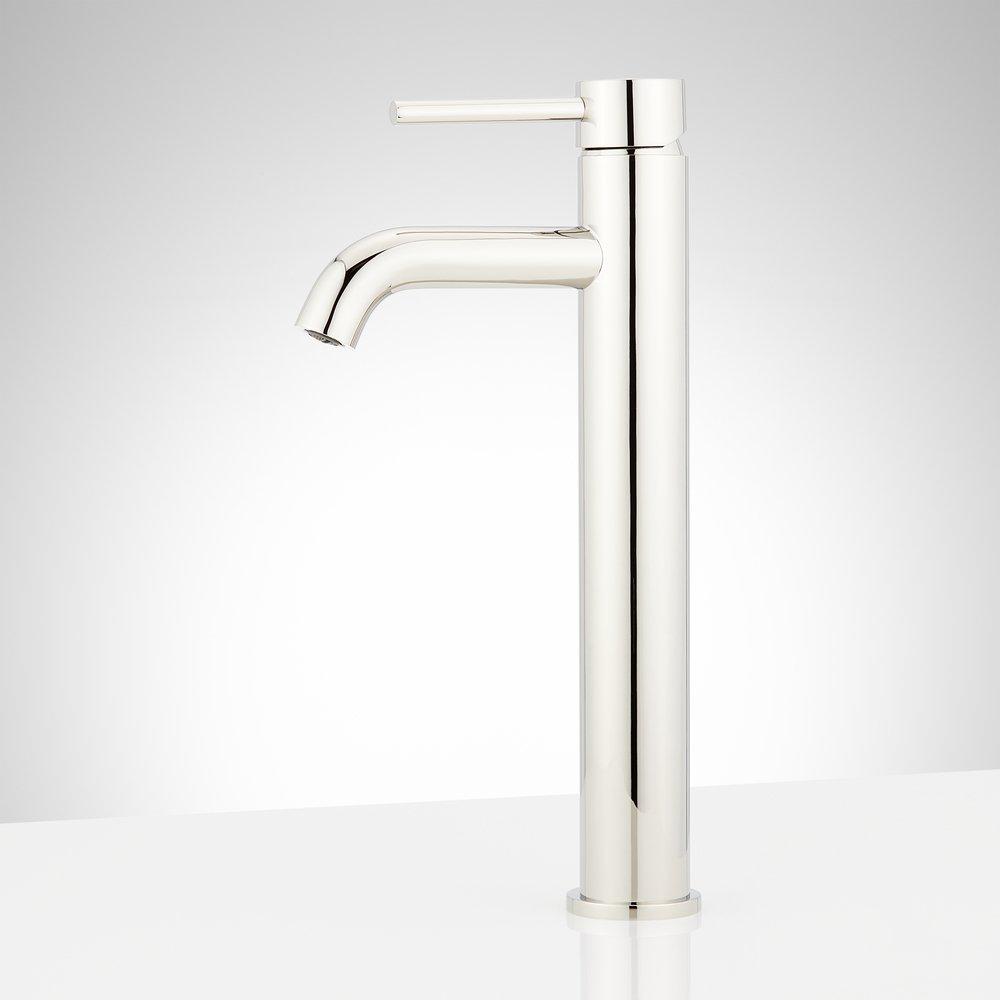 Signature Hardware Polished Nickel Single Handle Vessel Filler Bathroom Sink Faucet 