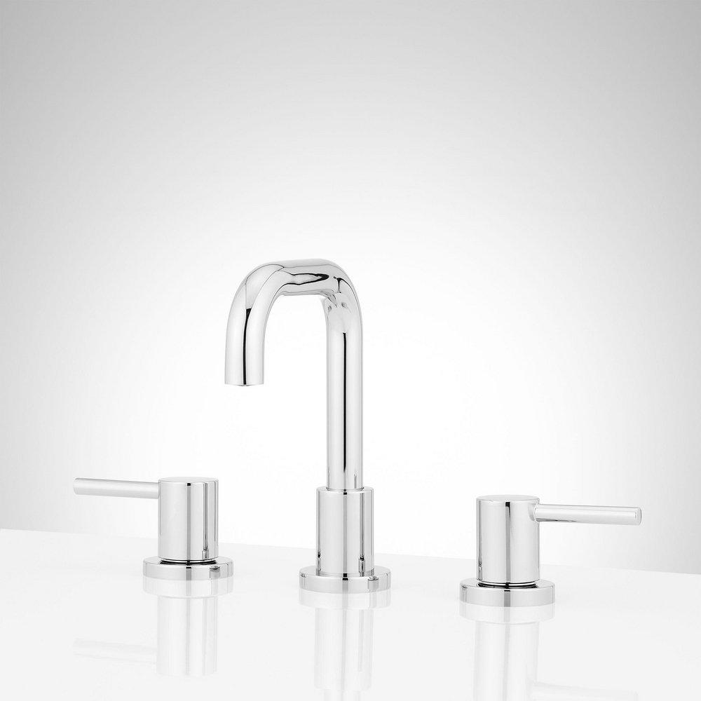 Two Handle Widespread Bathroom Sink Faucet in Polished Chrome 