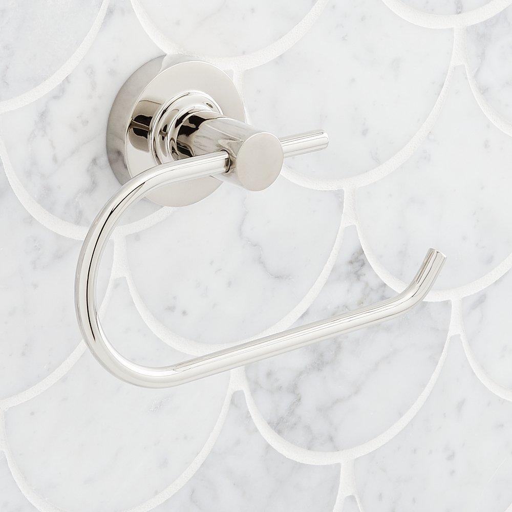 Signature Hardware Nickel Wall Mount Toilet Tissue Holder 