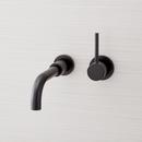 Single Handle Wall Mount Bathroom Sink Faucet in Matte Black 
