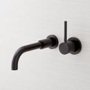 Single Handle Wall Mount Bathroom Sink Faucet in Matte Black 