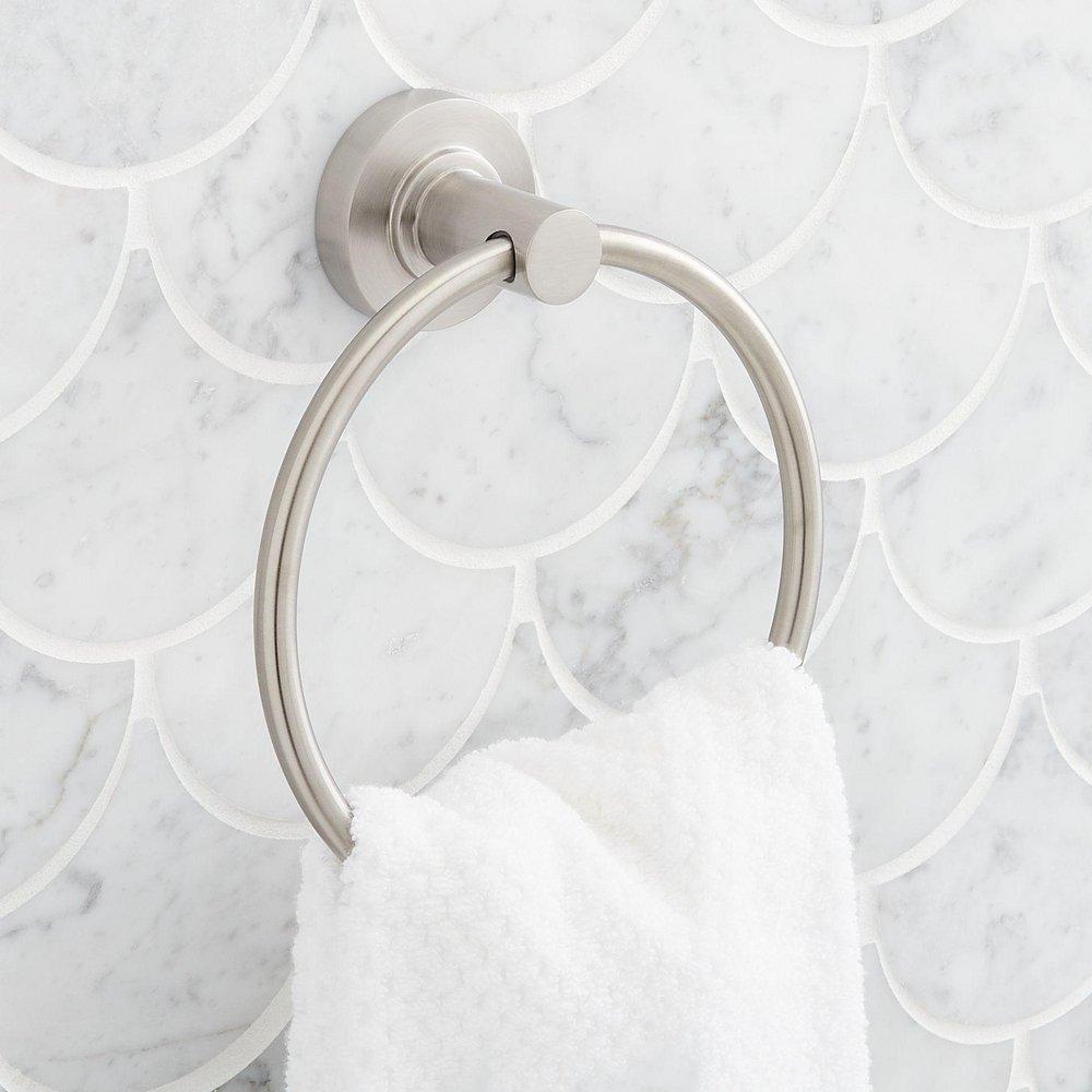 Round Closed Towel Ring in Brushed Nickel 