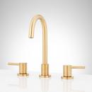 Two Handle Widespread Bathroom Sink Faucet in Brushed Gold