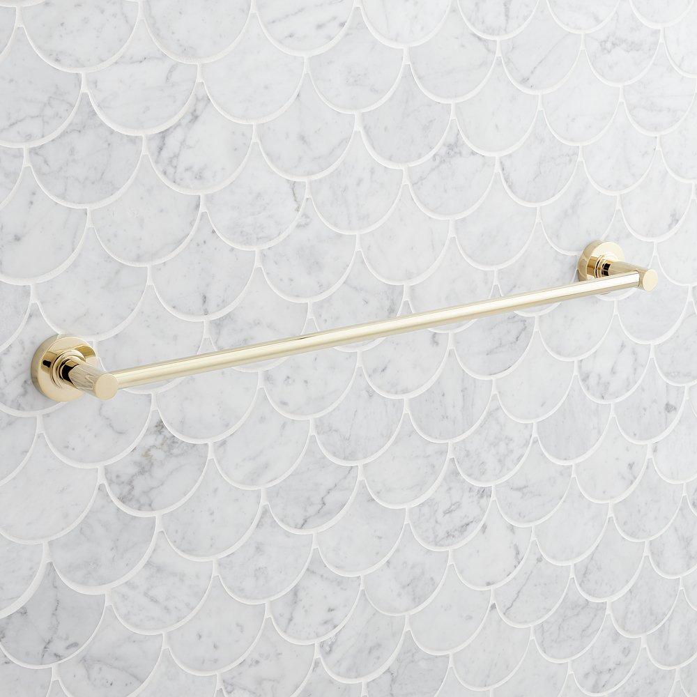 Signature Hardware Polished Brass 24 in. Towel Bar 