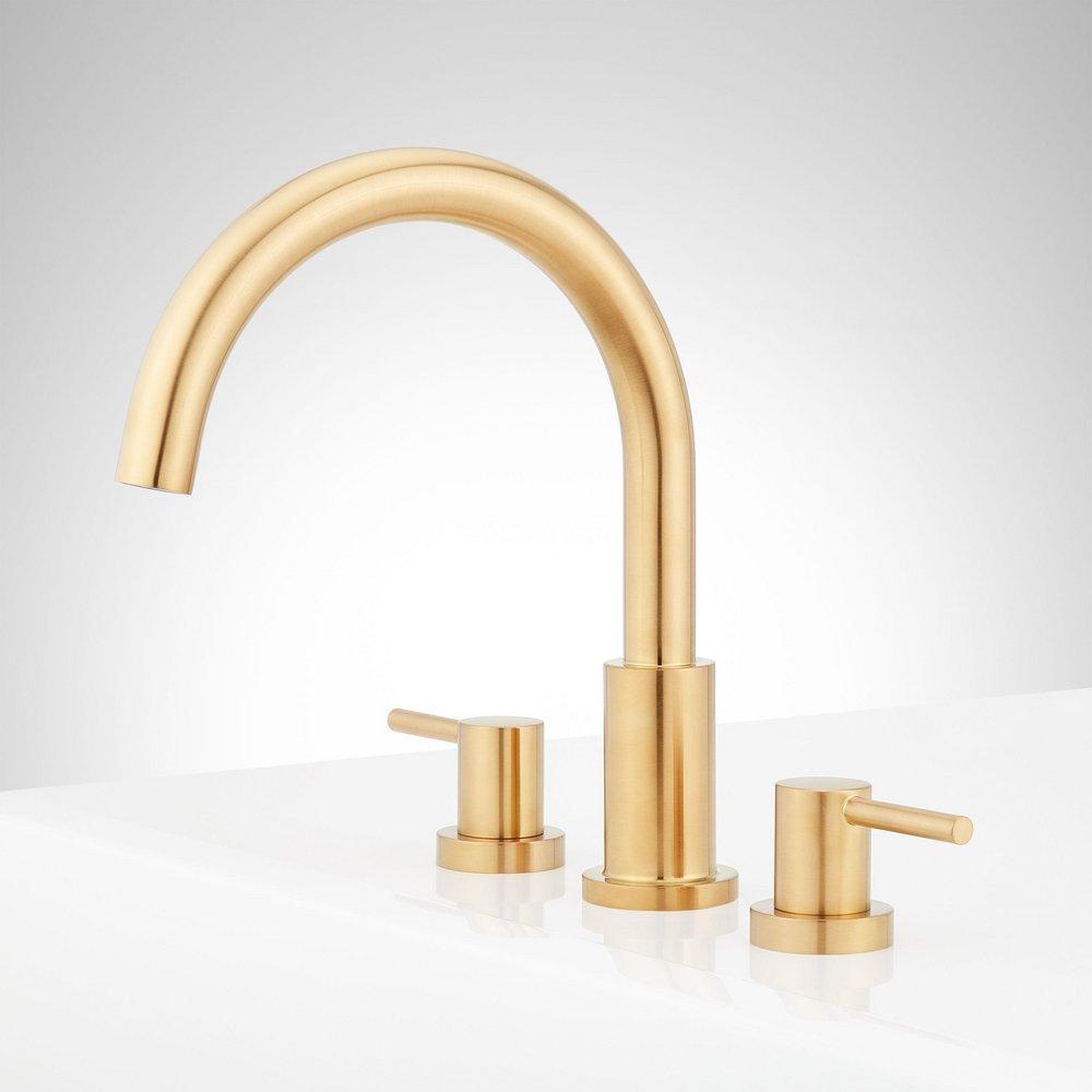 Two Handle Roman Tub Faucet in Brushed Gold (Trim Only) 