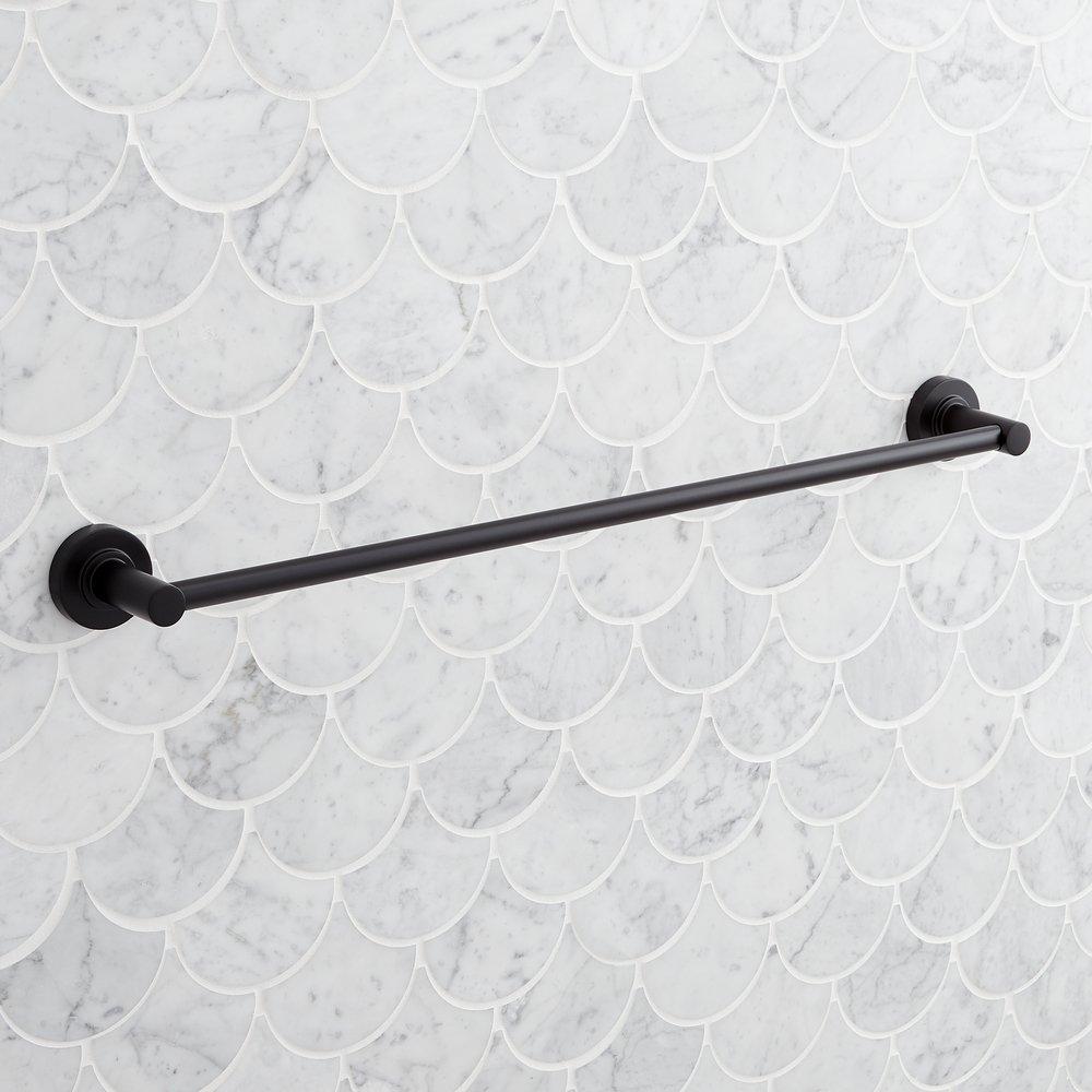Signature Hardware Matte Black 24 in. Towel Bar 