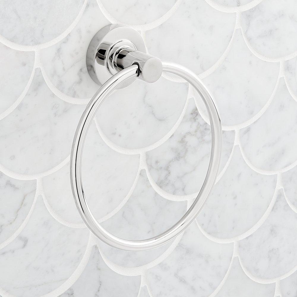 Signature Hardware Chrome Round Closed Towel Ring 