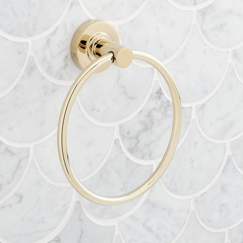 Signature Hardware Chrome Round Closed Towel Ring 