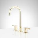 Two Handle Widespread Bathroom Sink Faucet in Polished Brass 