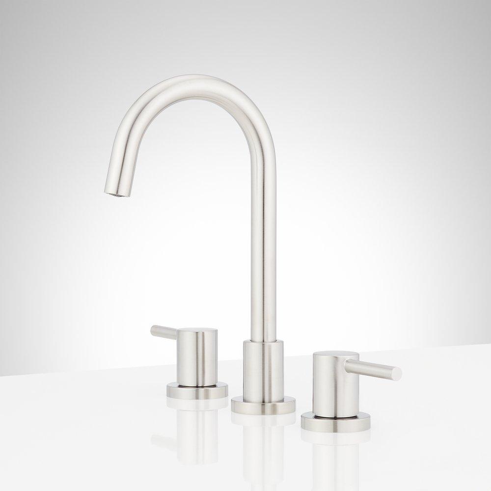 Two Handle Widespread Bathroom Sink Faucet in Brushed Nickel 