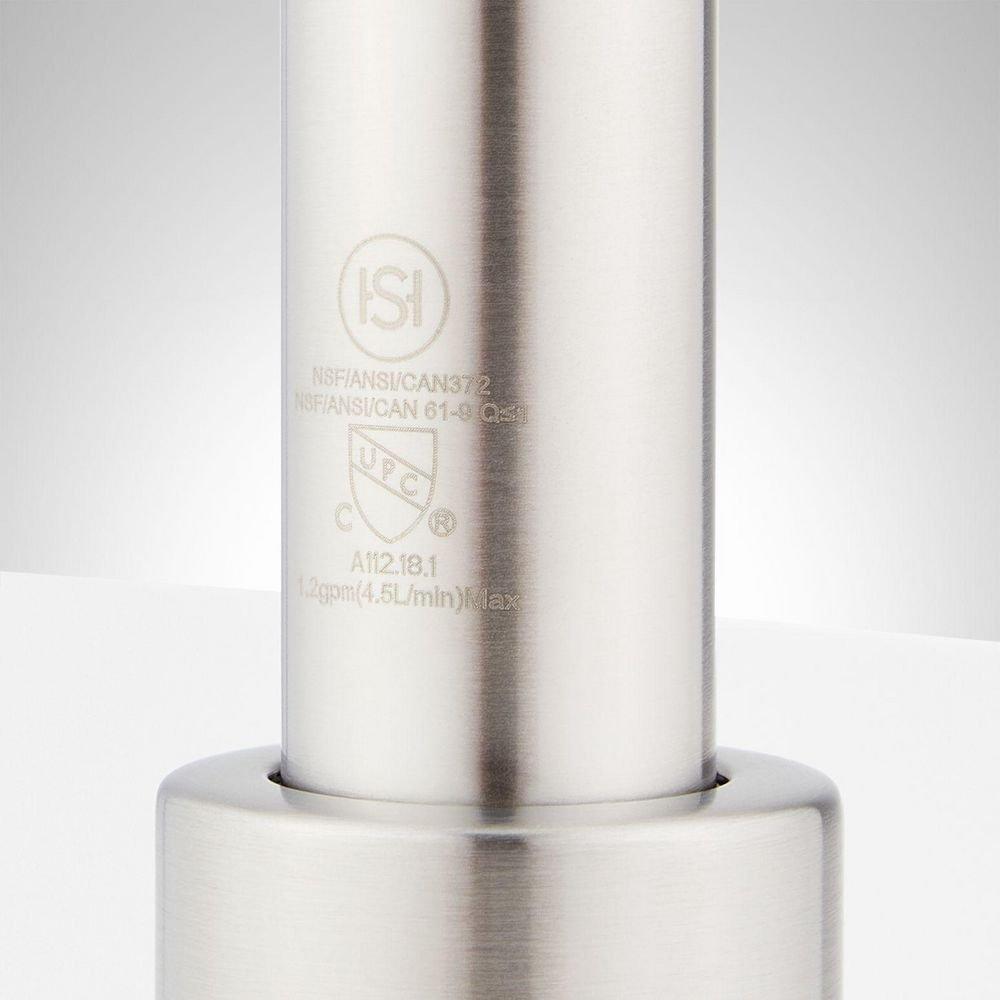 Signature Hardware Brushed Nickel Two Handle Widespread Bathroom Sink Faucet 