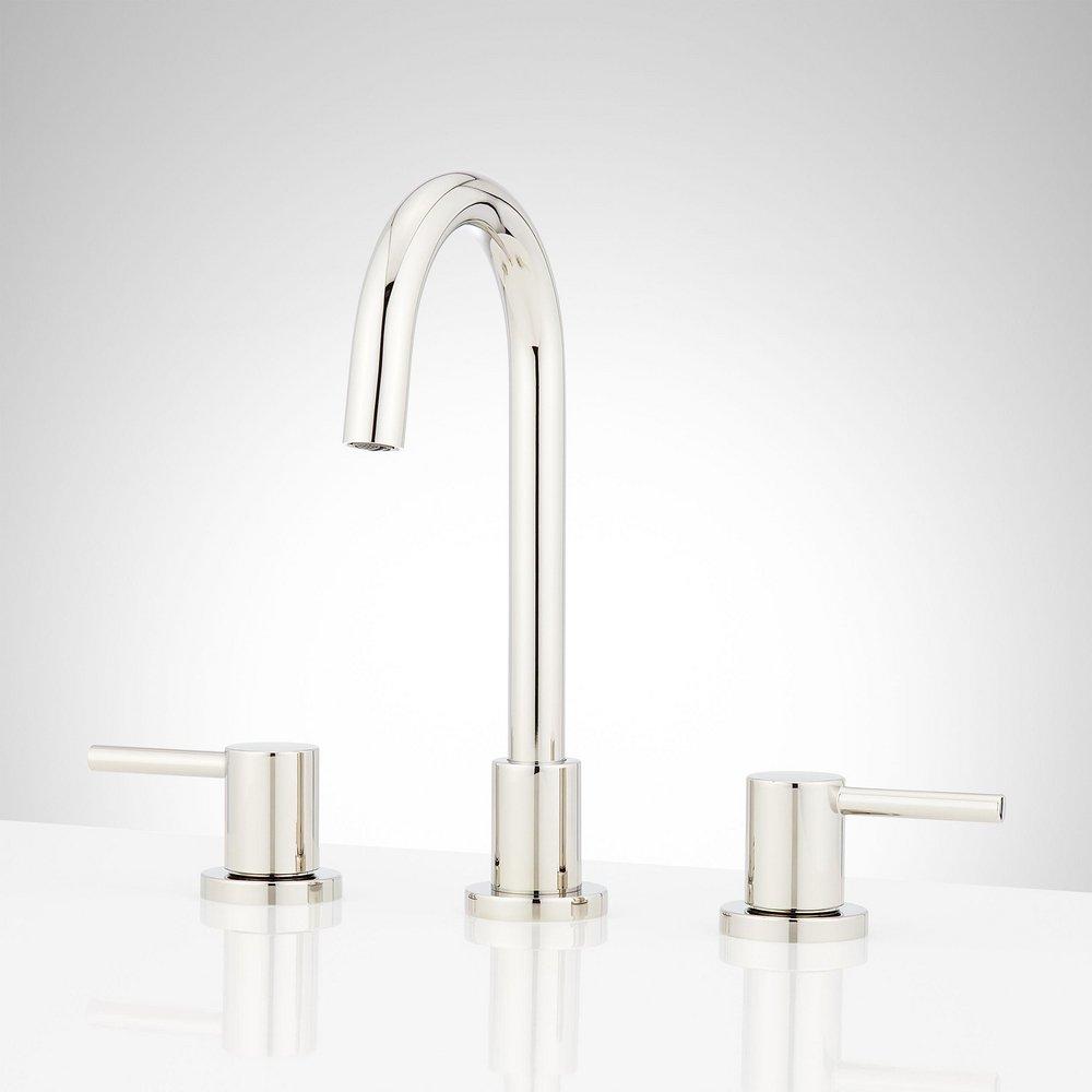 Two Handle Widespread Bathroom Sink Faucet in Polished Nickel 