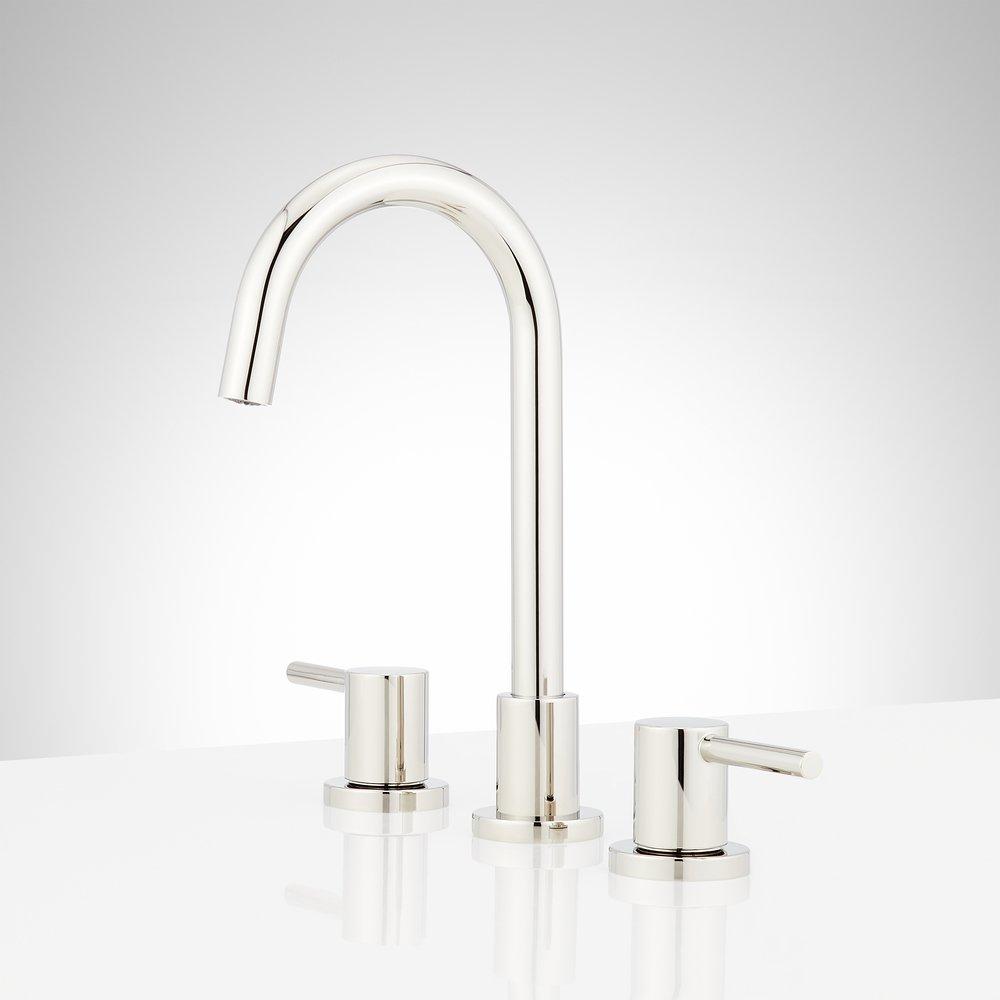 Two Handle Widespread Bathroom Sink Faucet in Polished Nickel 