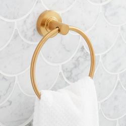 Round Closed Towel Ring in Brushed Gold