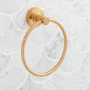 Signature Hardware Brushed Gold Round Closed Towel Ring 