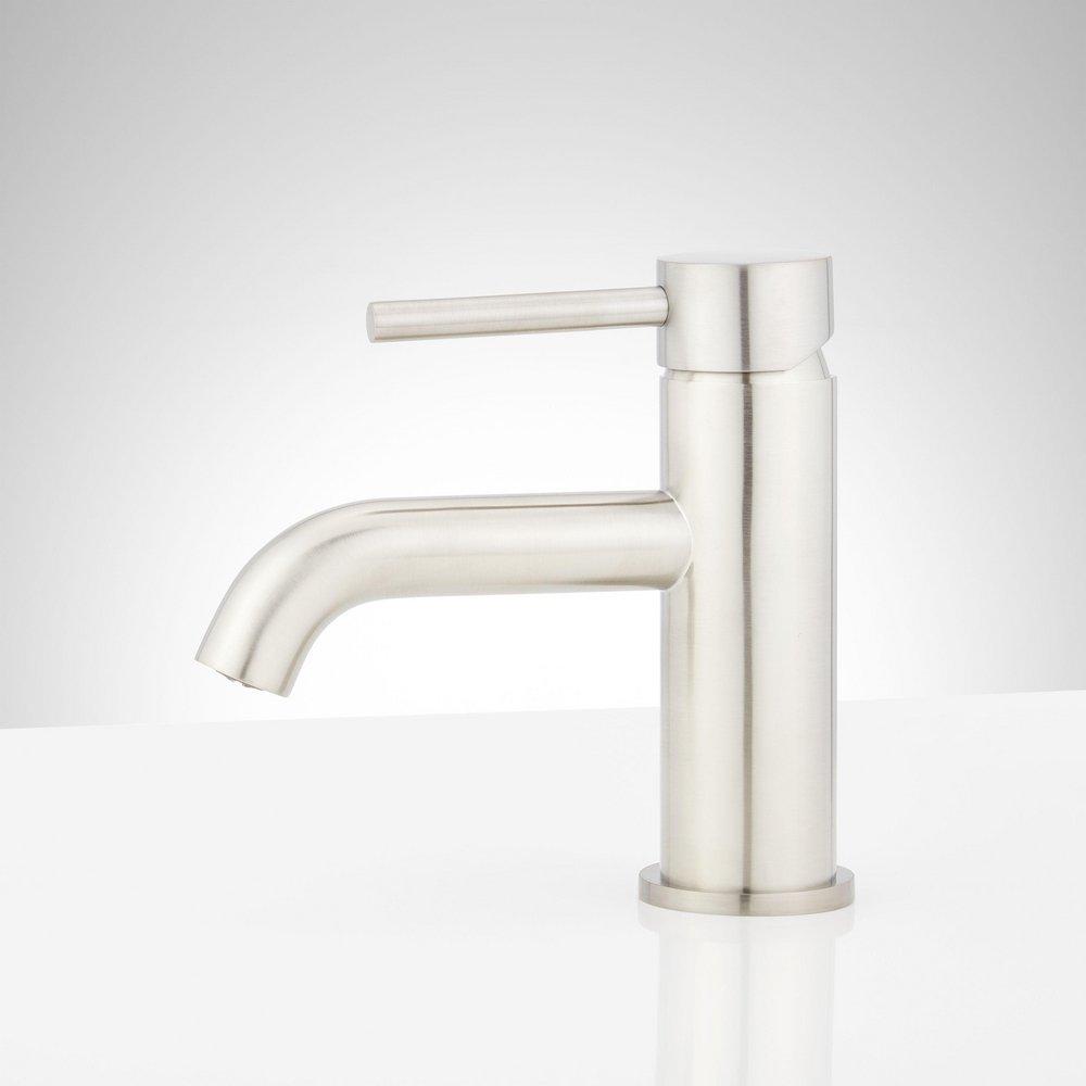 Signature Hardware Polished Brass Single Handle Monoblock Bathroom Sink Faucet 