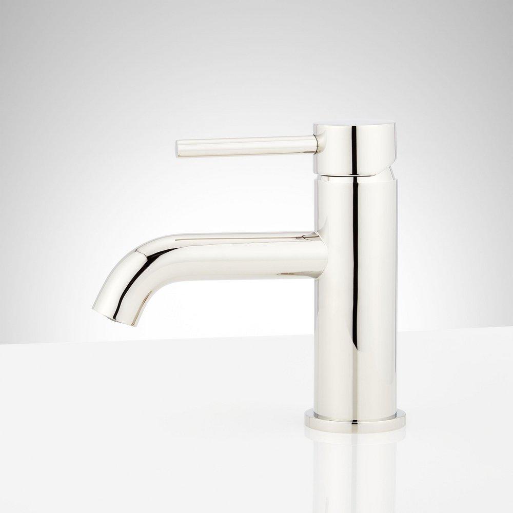 Signature Hardware Polished Brass Single Handle Monoblock Bathroom Sink Faucet 