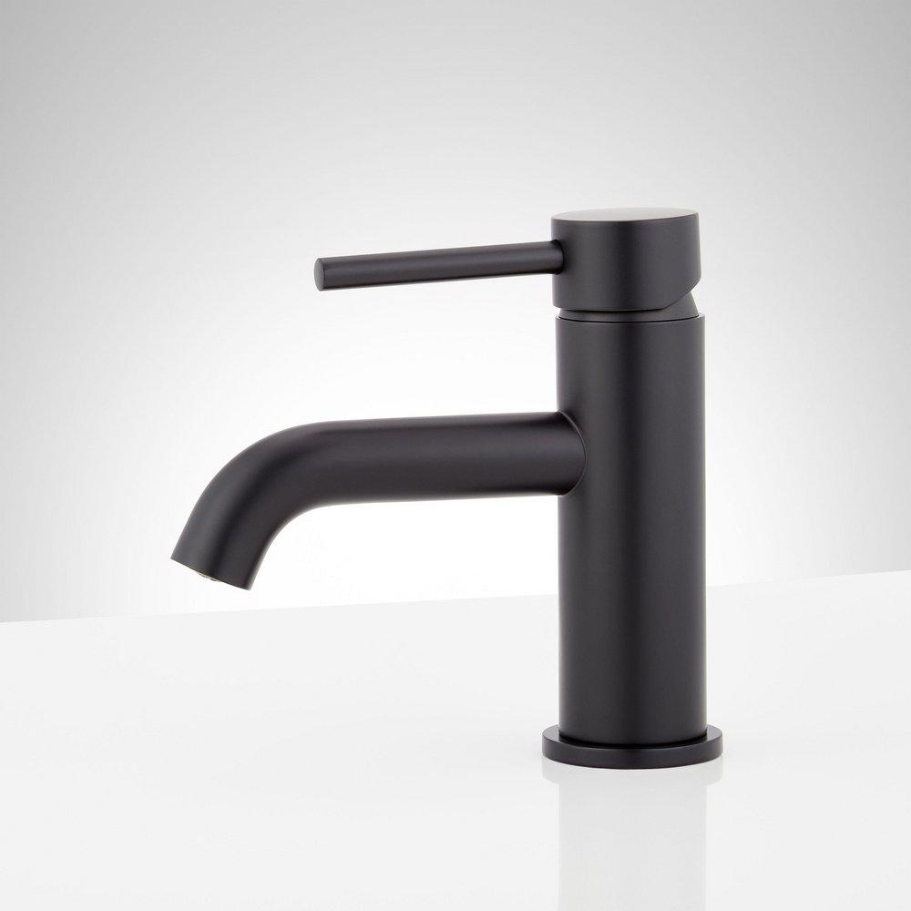 Signature Hardware Polished Brass Single Handle Monoblock Bathroom Sink Faucet 