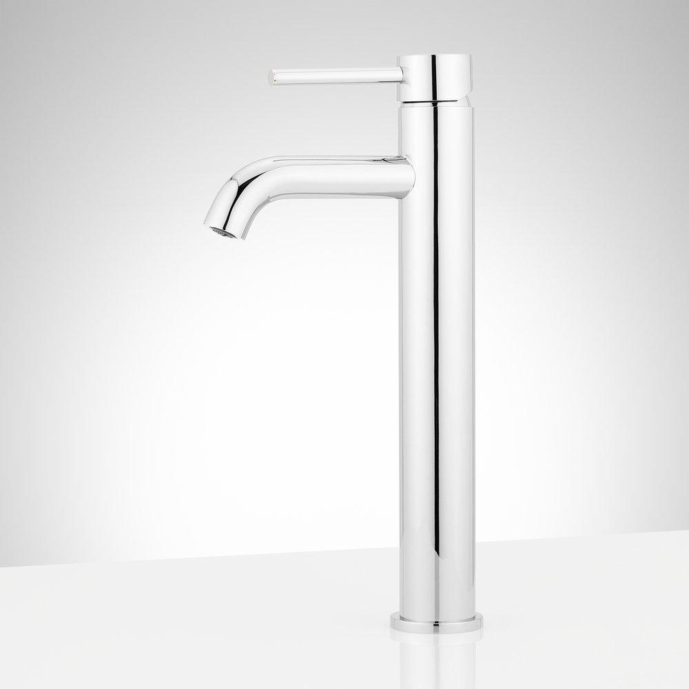 Signature Hardware Chrome Single Handle Vessel Filler Bathroom Sink Faucet 