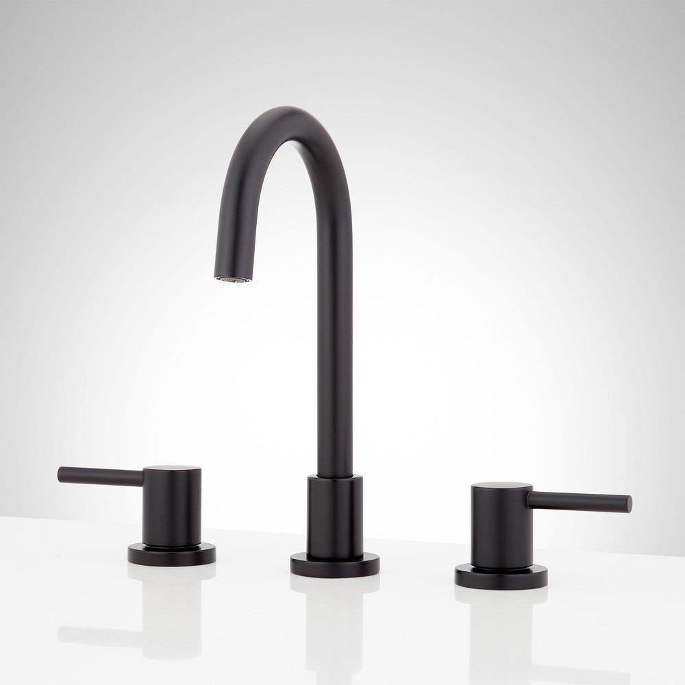 Two Handle Widespread Bathroom Sink Faucet in Matte Black 