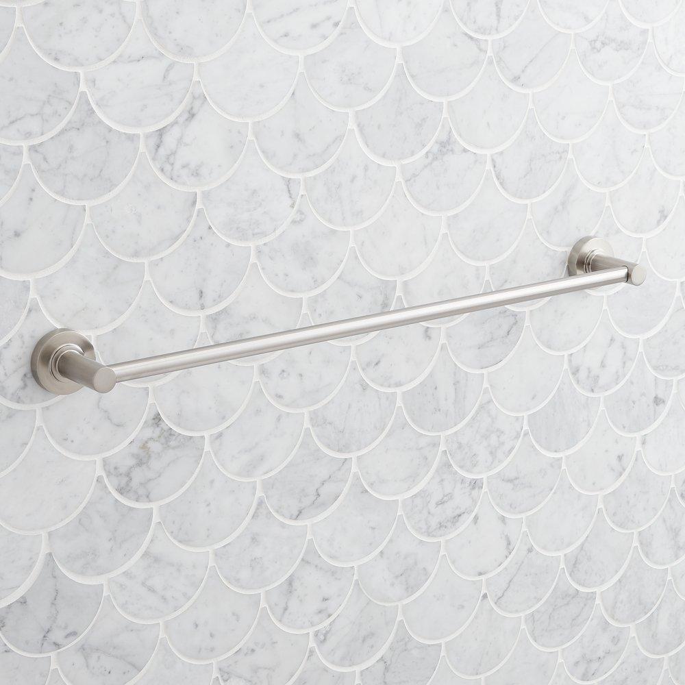 Signature Hardware Brushed Nickel 18 in. Towel Bar 