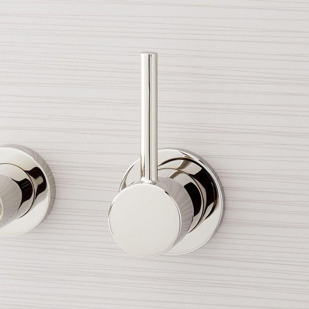 Signature Hardware Brushed Gold Single Handle Wall Mount Bathroom Sink Faucet 