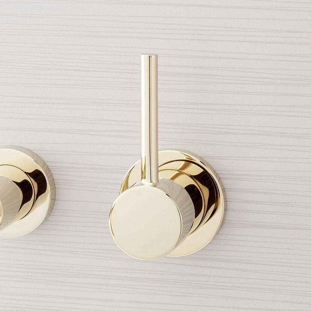 Signature Hardware Brushed Gold Single Handle Wall Mount Bathroom Sink Faucet 