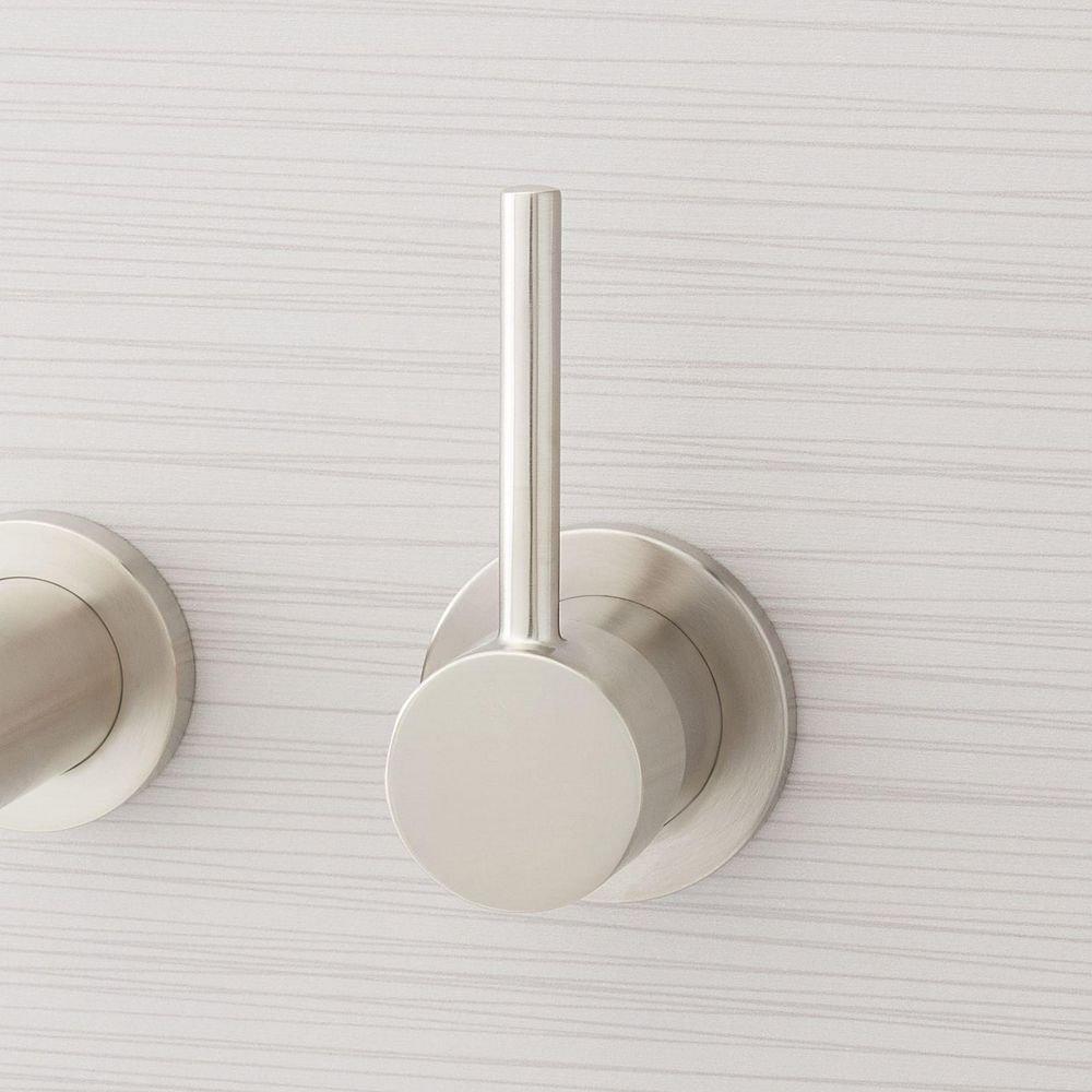 Signature Hardware Brushed Gold Single Handle Wall Mount Bathroom Sink Faucet 