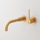 Signature Hardware Brushed Gold Single Handle Wall Mount Bathroom Sink Faucet 
