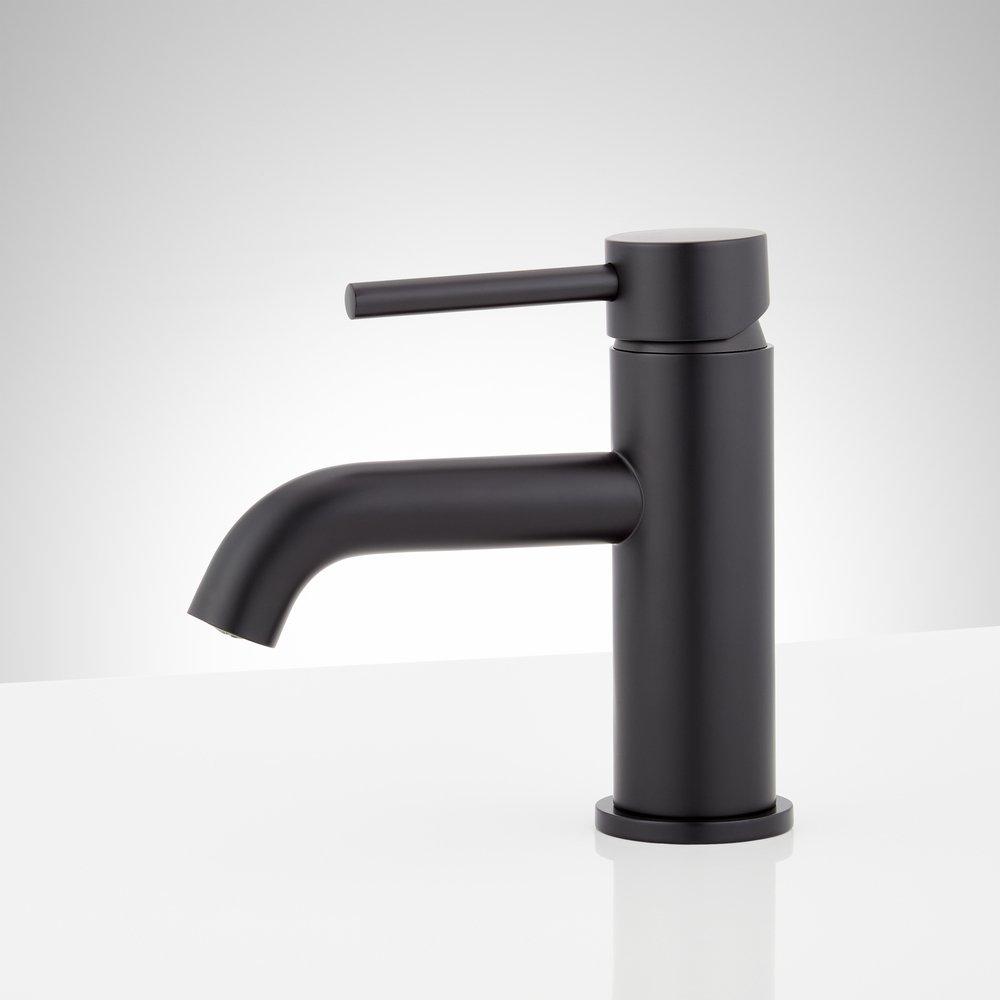 Single Handle Monoblock Bathroom Sink Faucet in Matte Black 