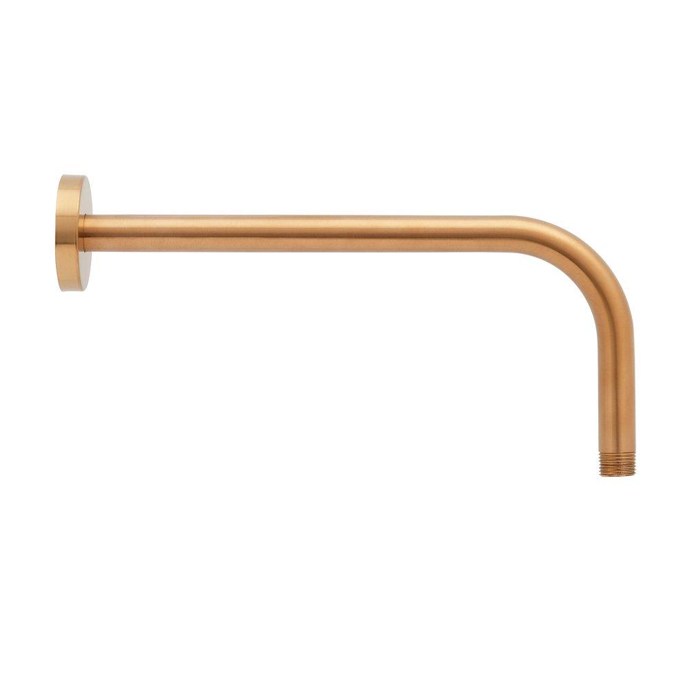 12 3/8 in. Shower Arm for Rain Shower with Escutcheon in Brushed Gold 