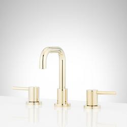 Two Handle Widespread Bathroom Sink Faucet in Polished Brass