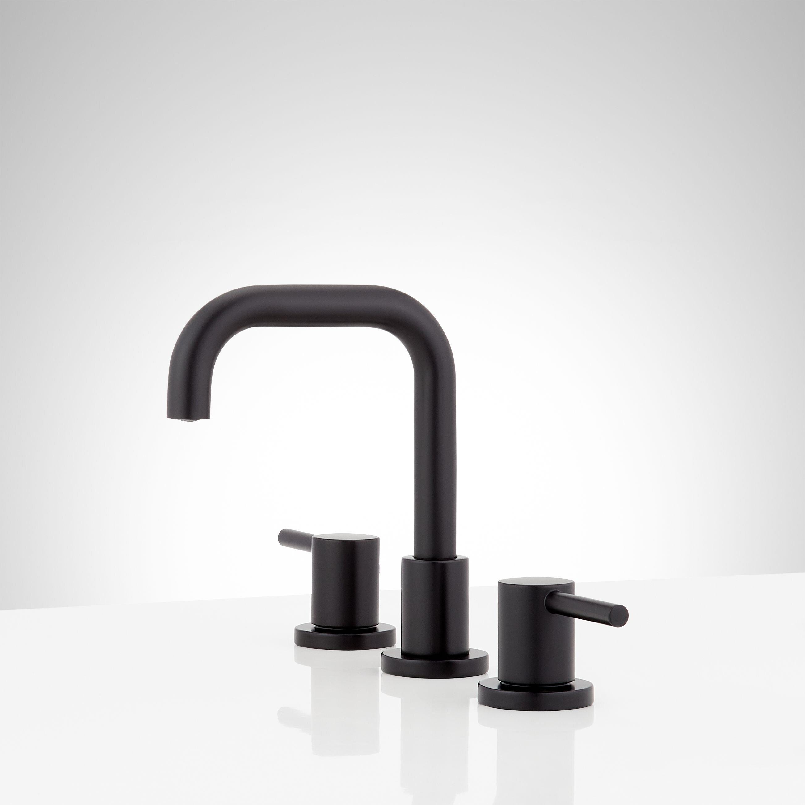 Signature Hardware Polished Brass Two Handle Widespread Bathroom Sink Faucet 