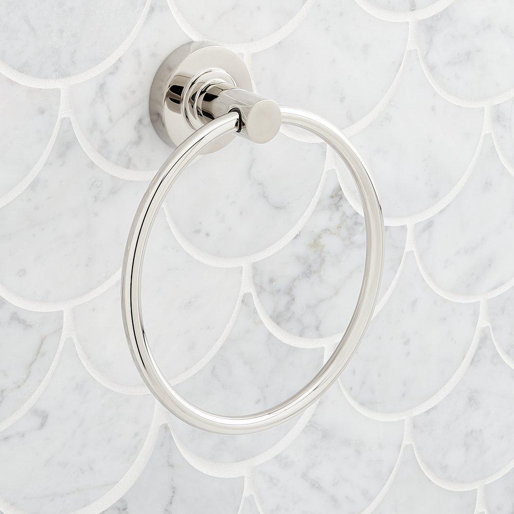 Round Closed Towel Ring in Polished Nickel 