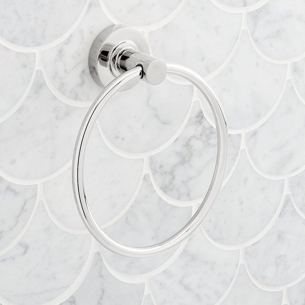 Round Closed Towel Ring in Polished Nickel 