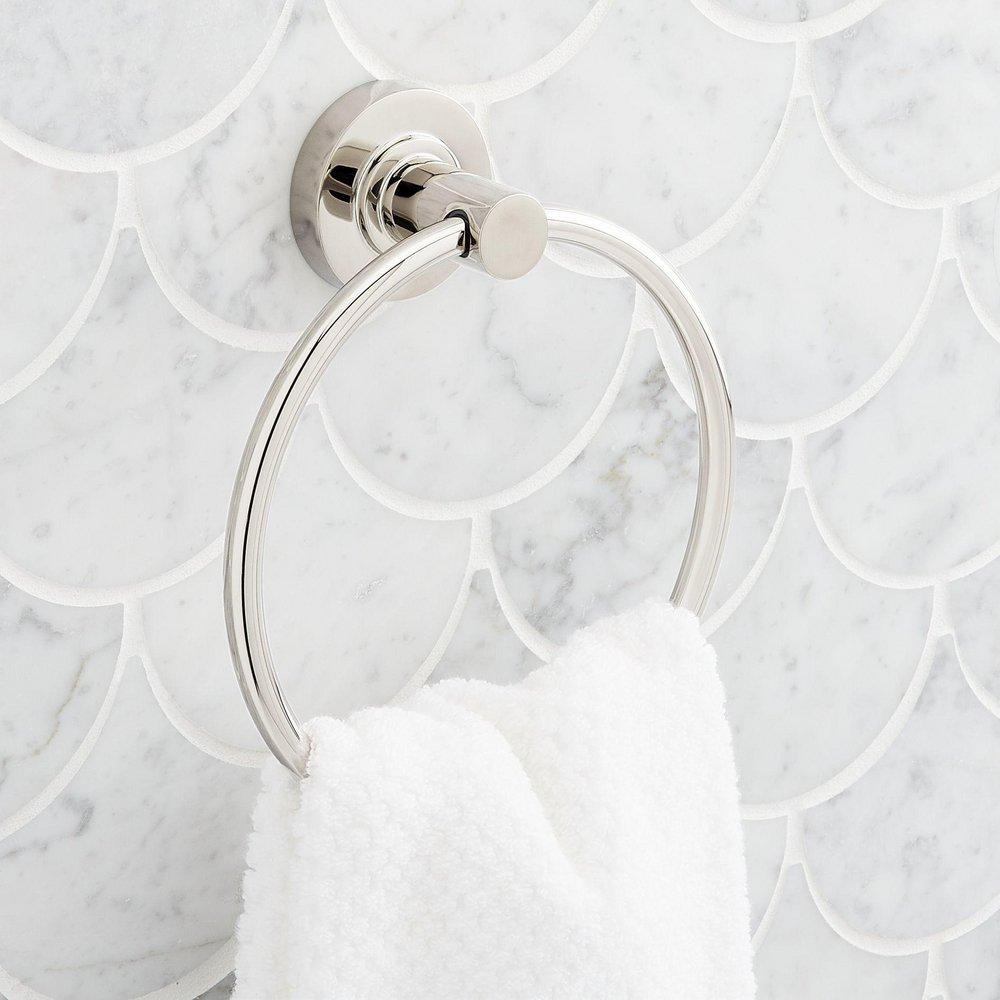 Round Closed Towel Ring in Polished Nickel 