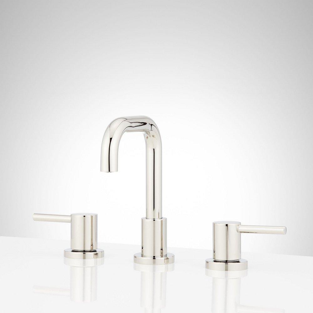 Two Handle Widespread Bathroom Sink Faucet in Polished Nickel 