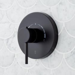 Single Handle Thermostatic Valve Trim in Matte Black (Trim Only)