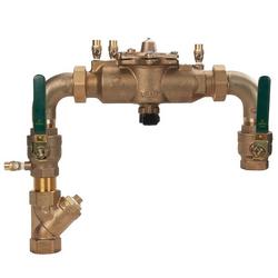 2 in Copper Silicon Alloy Union Reduced Pressure Zone Assembly with Flood Sensor, Quarter-Turn Ball Valves and Strainer