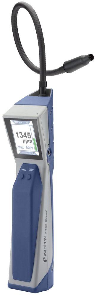 D-TEK STRATUS REFRIGERANT LEAK DETECTOR AND PORTABLE MONITORINCLUDES NEXT GENERATION INFRARED SENSOR LITHIUM ION RECHARGEABLE BATTERY AC WALL CHARGER DC CAR CHARGER EXTRA-LONG PROBE EARBUDS PLASTIC 