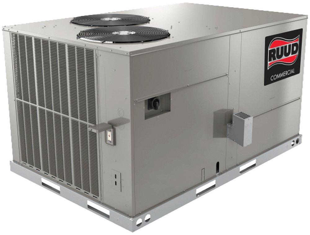 Ruud 7.5 Ton 90 MBH Three Phase Commercial Packaged Gas/Electric Unit 