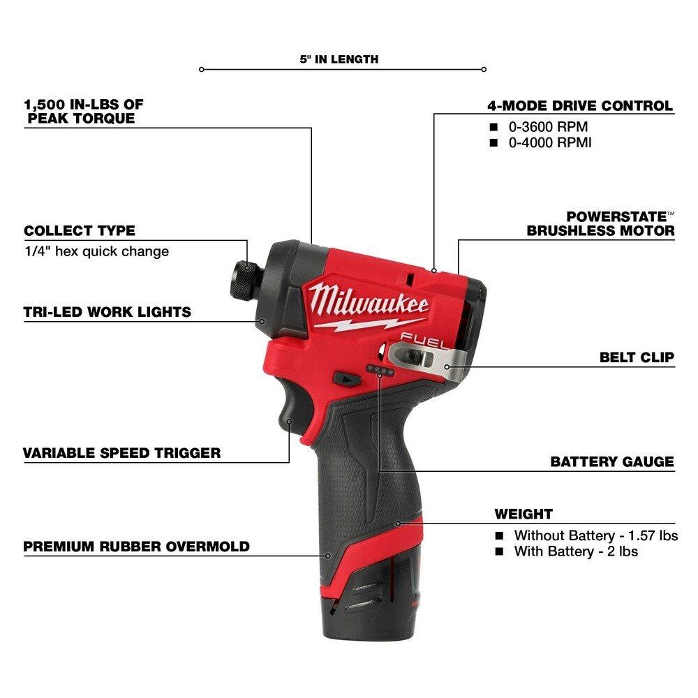 12V 1/4 in. Hex Impact Driver Kit 