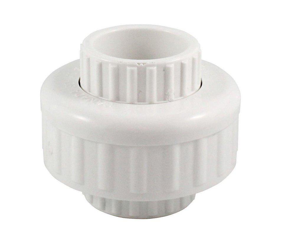 White PVC Schedule 40 Union with Buna O-Ring 