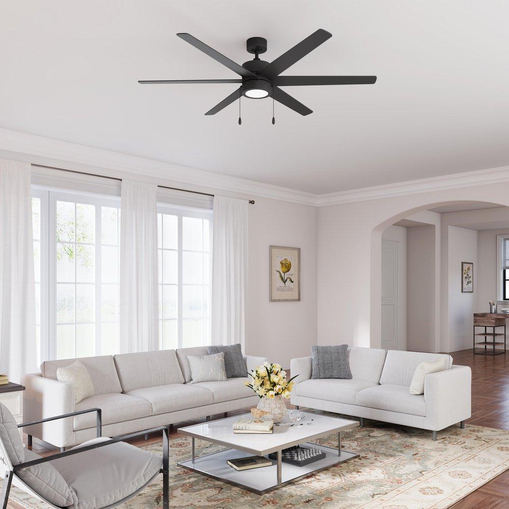 RP Lighting Matte Black 60 in. 6-Blade Indoor Ceiling Fan 